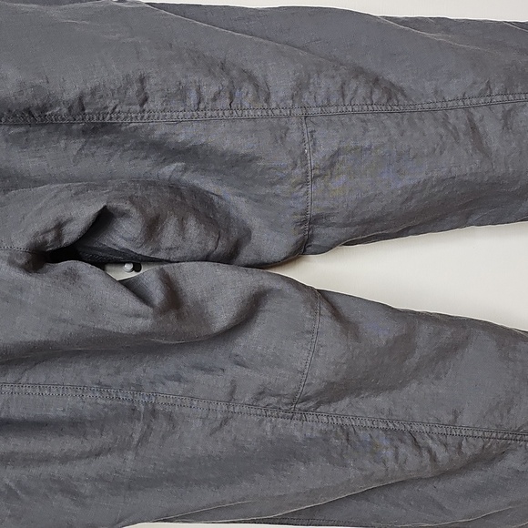 Eileen Fisher Linen Tapered Ankle Cargo Pants In Ash Gray Size Medium - Picture 5 of 10